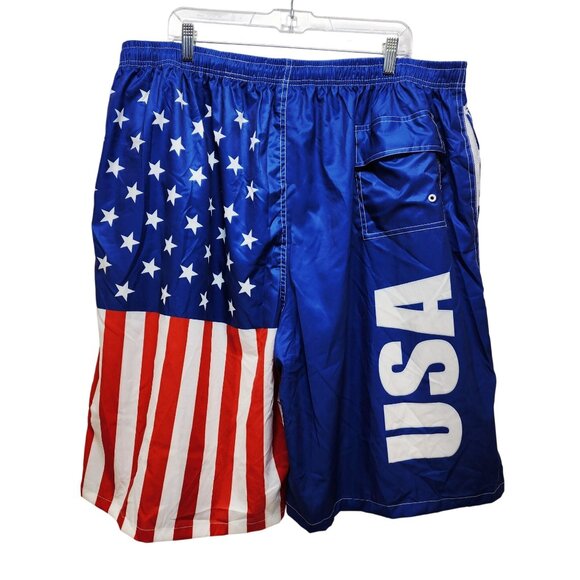 Patriotic Mens Swim Trunks Size 5XL USA Flag Design - Picture 6 of 6